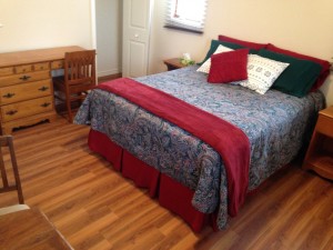 Room #1 at Warbler's Roost Country Inn includes queen size bed, desk and table